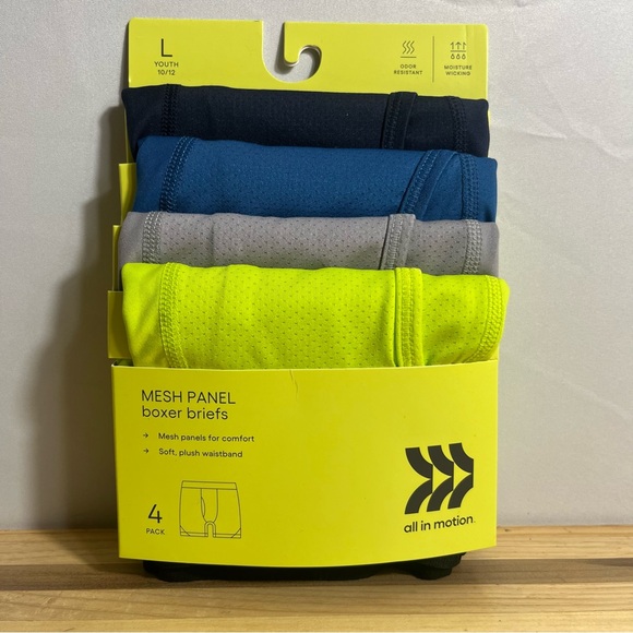 all in motion Other - Boys' 4pk Youth L Mesh Boxer Briefs - All In Motion New